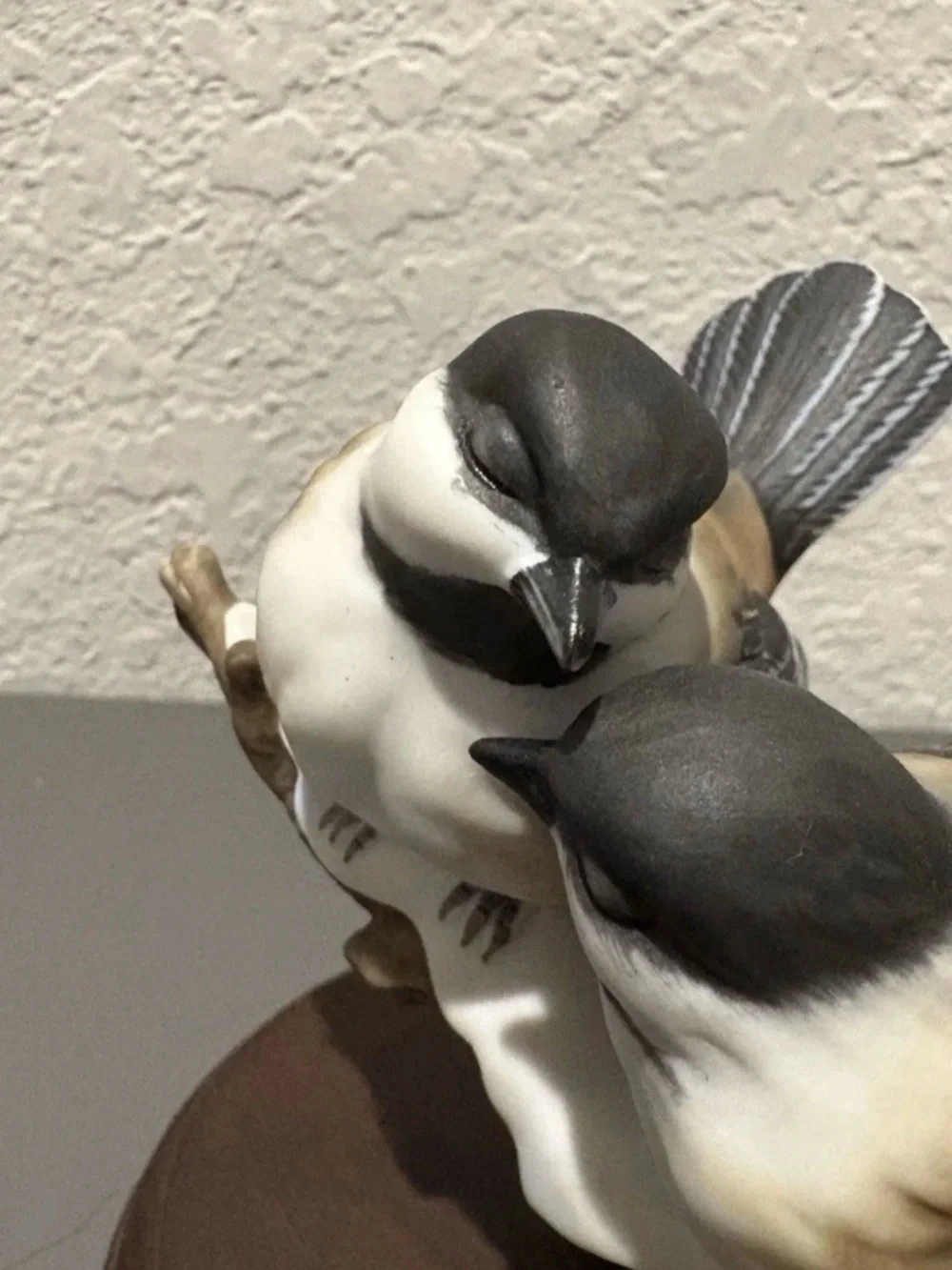 Masterpiece Porcelain Chickadees Bird Figurine 1991 Winter Snow Branch Art Decor